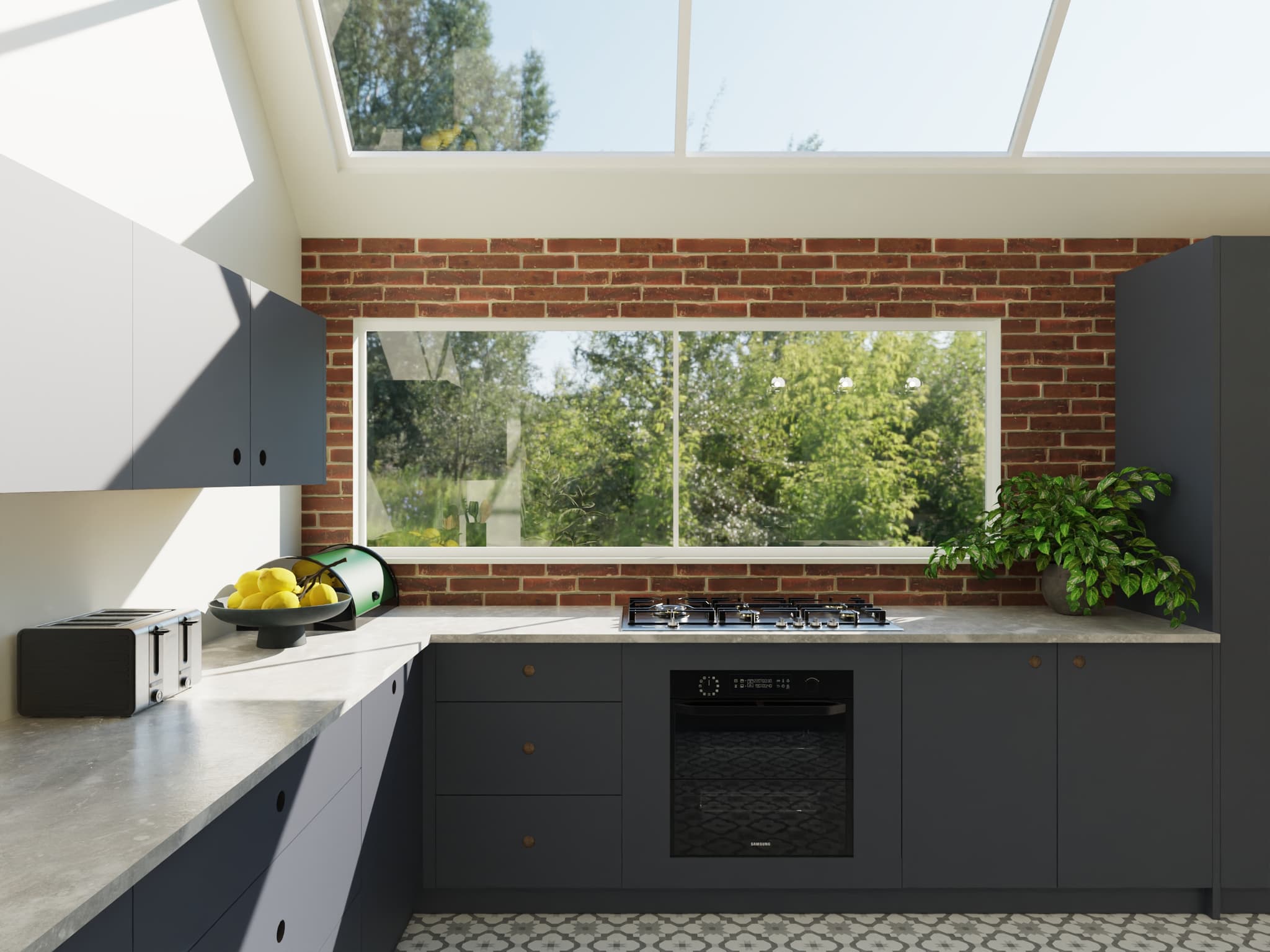 Ice Kitchens: Brick Modern Blue render