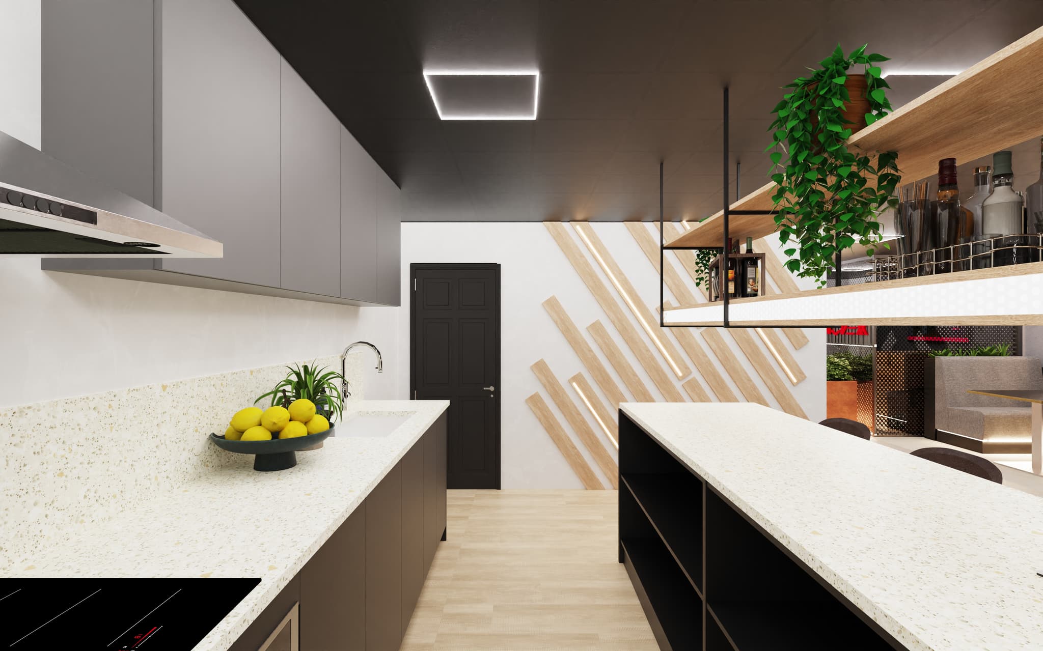 Commercial kitchen and bar render: Innovex