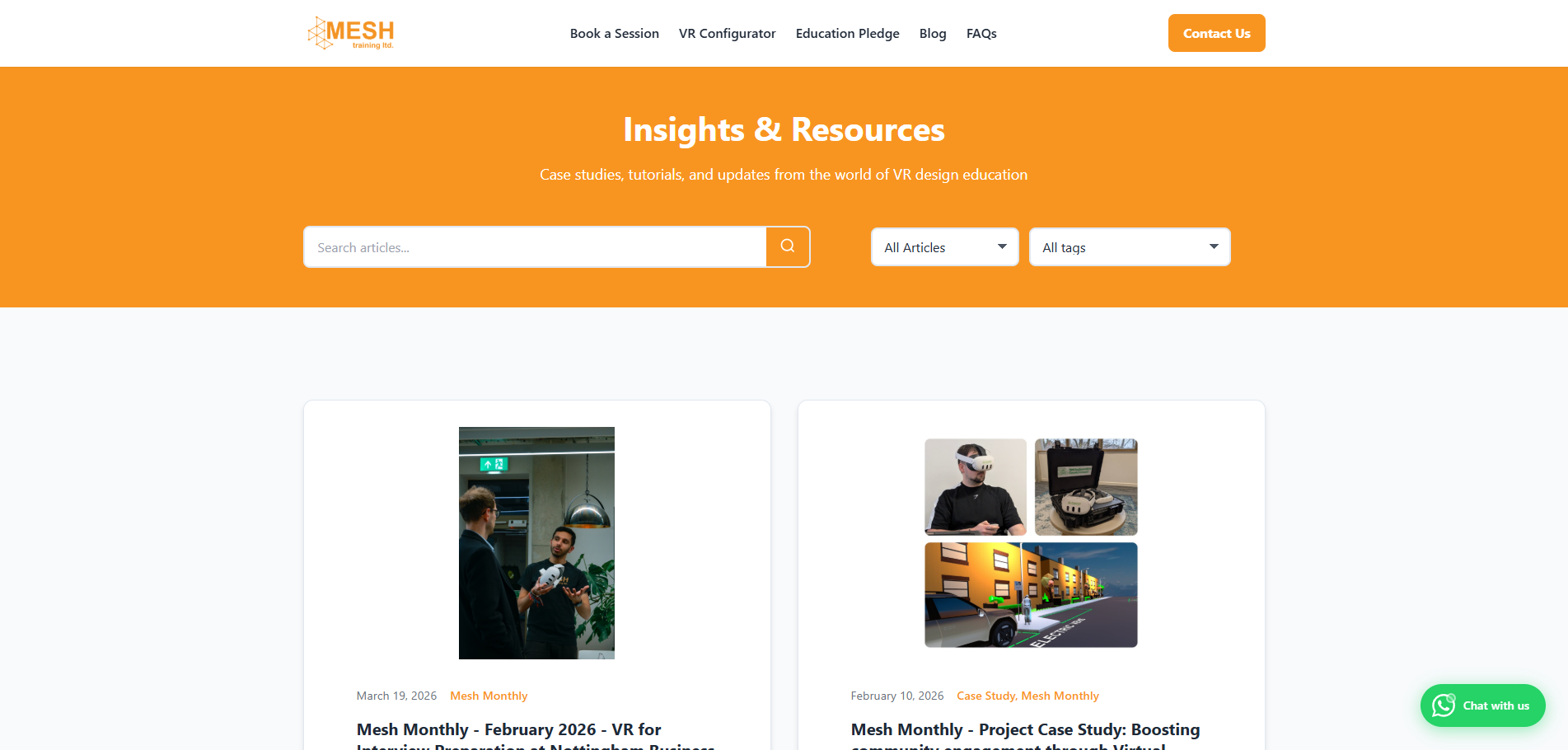 Mesh Training — custom blog