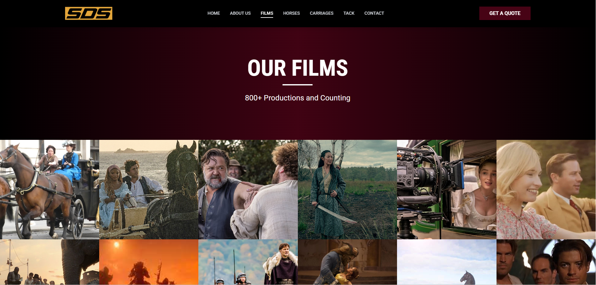 Steve Dent Stunts film credits page