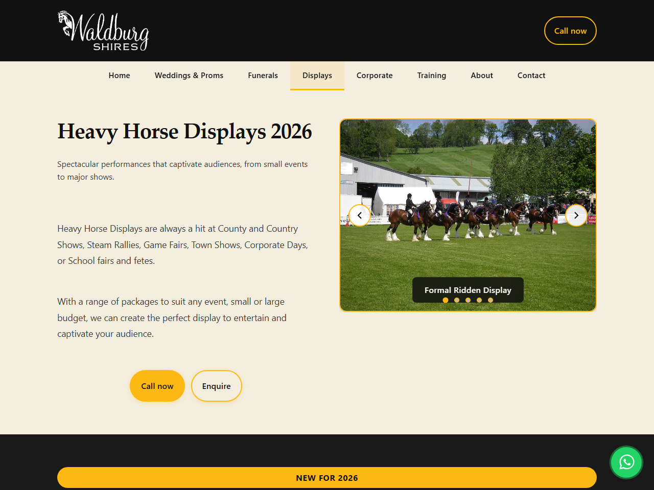 Waldburg Shires displays page