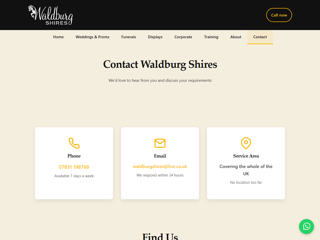 Waldburg Shires contact page